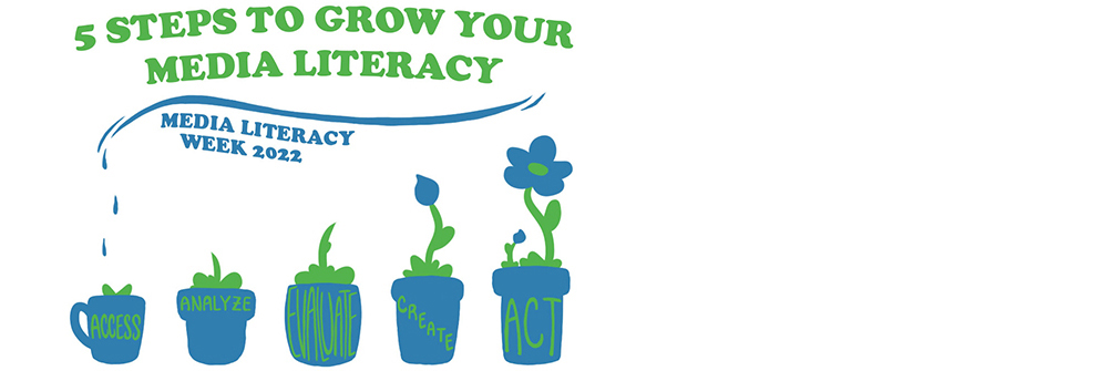 Graphic about "5 steps to grow your media literacy"