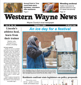 An image of the front page of the Feb. 1, 2023 issue of the Western Wayne News