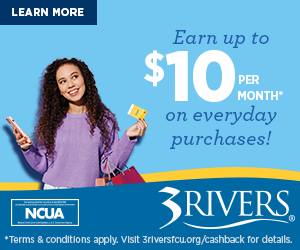 3Rivers Federal Credit Union cash back checking offer