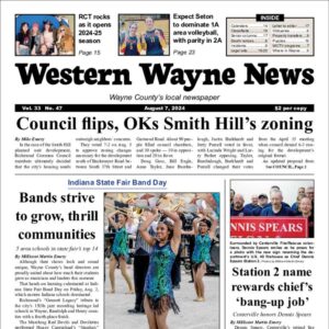 The top half of the front page of the latest issue of the Western Wayne News