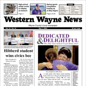 The top half of the front page of the latest issue of the Western Wayne News