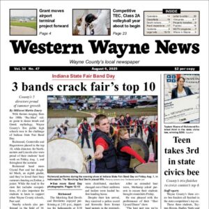 The top half of the front page of the latest issue of the Western Wayne News
