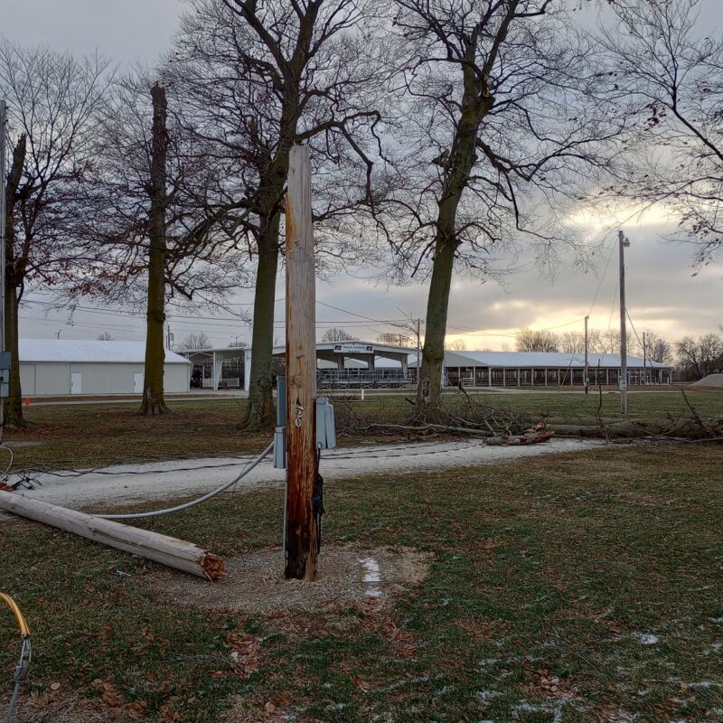 Wind causes damage at county fairgrounds