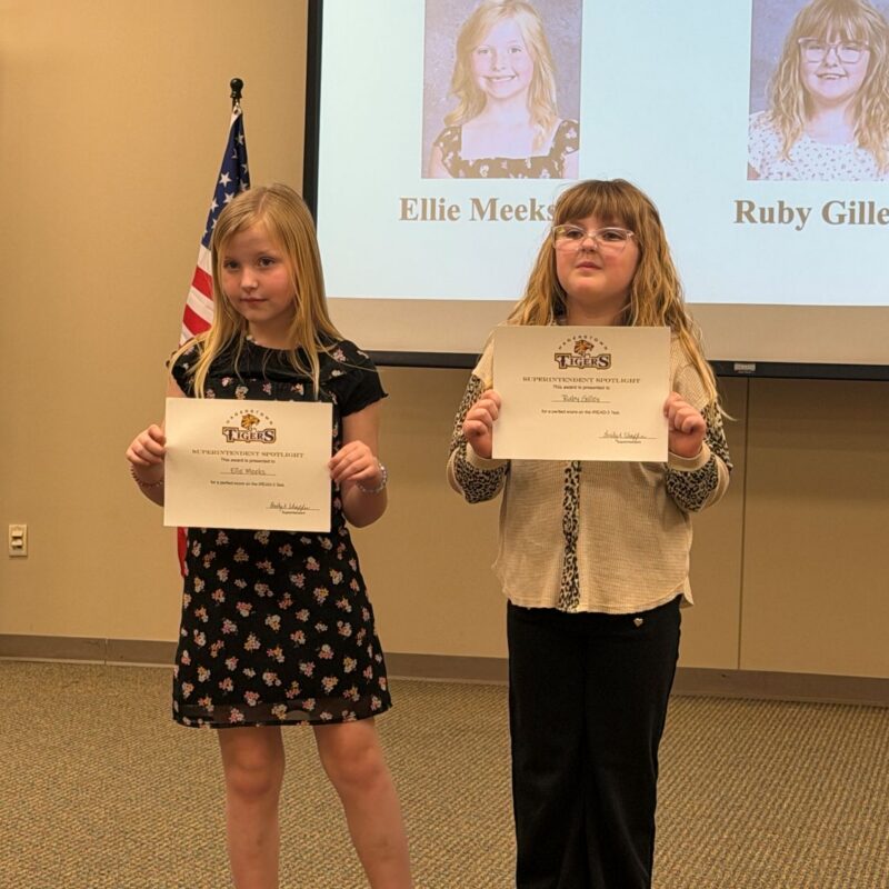 2 perfect IREAD scores celebrated at board meeting 