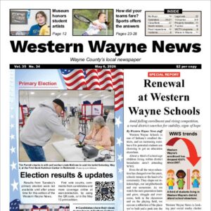 The top half of the front page of the latest issue of the Western Wayne News