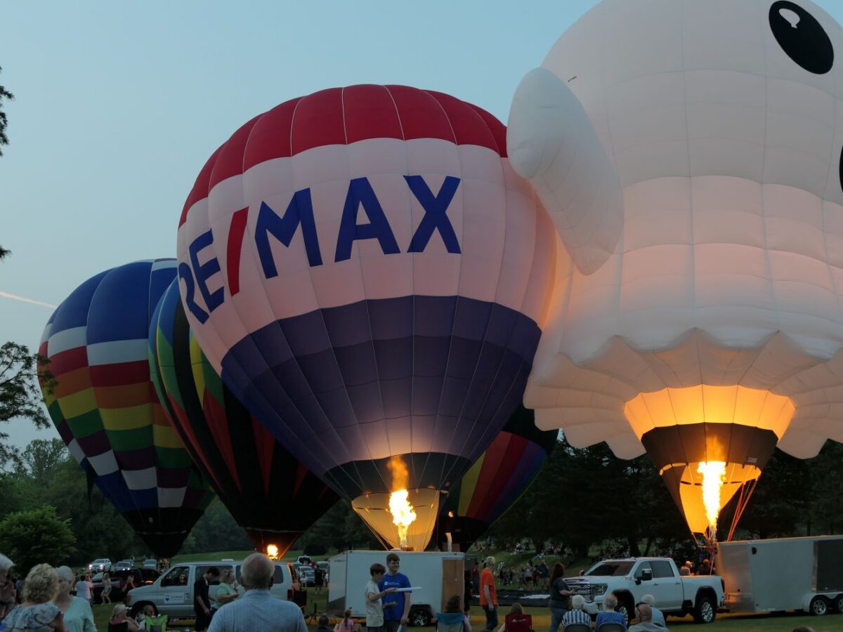 Hot air balloon glow, rose garden gala returns