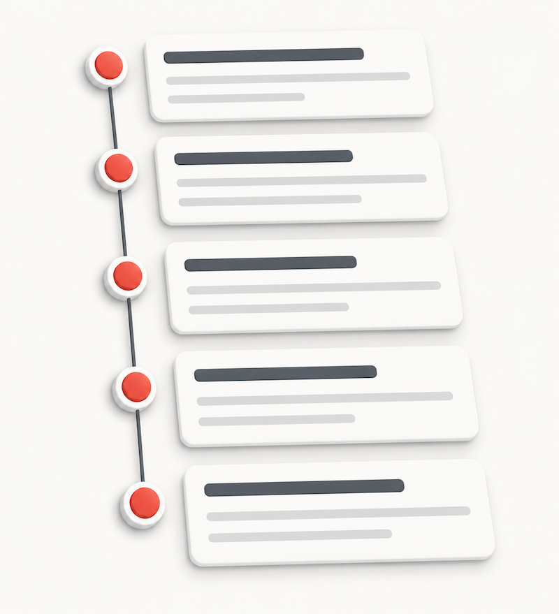 An illustration of a timeline of milestones
