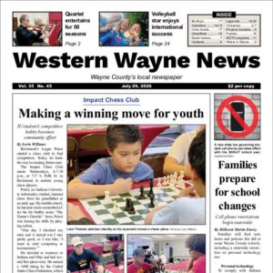 The top half of the front page of the latest issue of the Western Wayne News