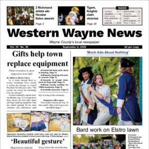 The top half of the front page of the latest issue of the Western Wayne News