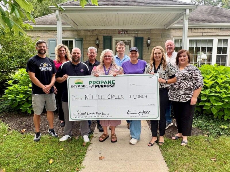 Keystone Cooperative gifts Nettle Creek lunch debt relief 